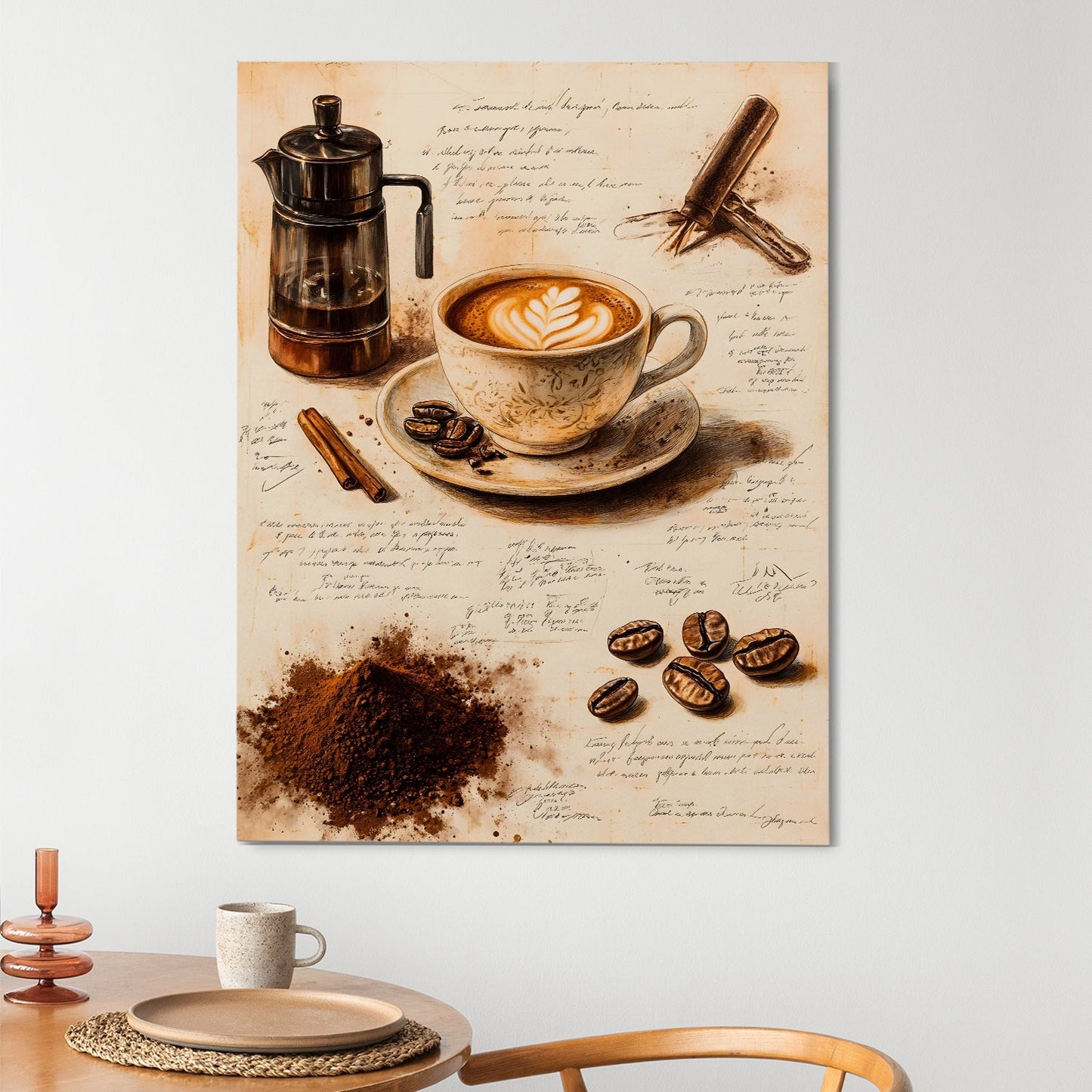 Brewing Perfection Canvas Wall Art for Kitchen & Coffee Décor
