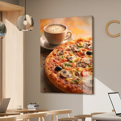 Pizza & Coffee Wall Art – Kitchen Café Restaurant Canvas Decor