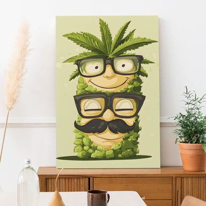 Glasses & Greenery Canvas Wall Art Painting for Modern Décor