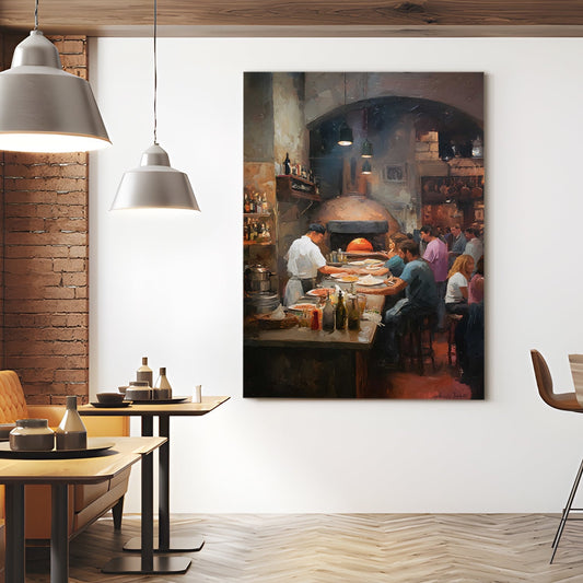 Rustic Italian Pizzeria Wall Art – Vintage Kitchen & Café Canvas