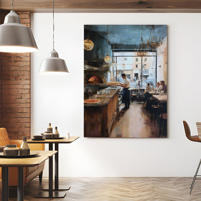 Italian Restaurant Rustic Dining Canvas Wall Art for Kitchen