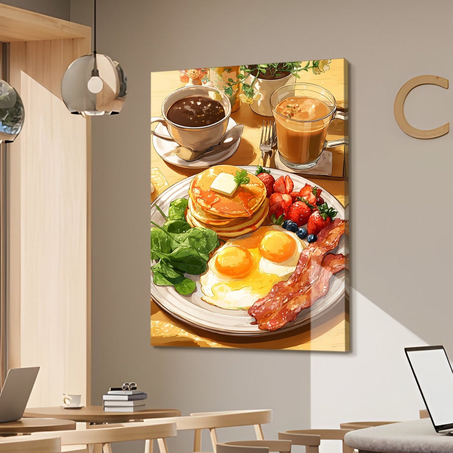Cheerful Kitchen Café Wall Art – Bright & Stylish Canvas Decor