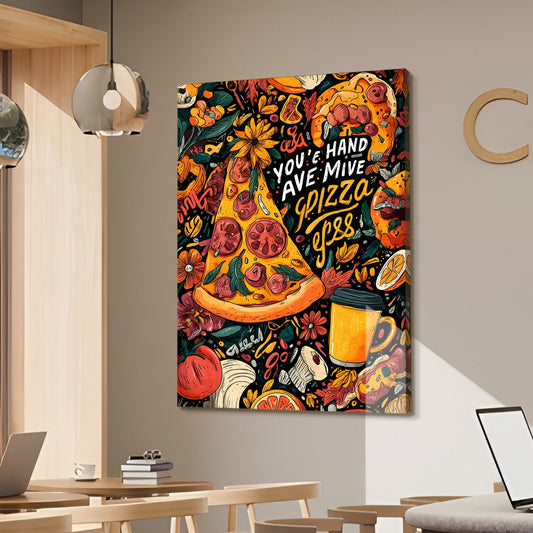 Funky Pop Art Pizza Wall Art – Colorful Food Poster Canvas