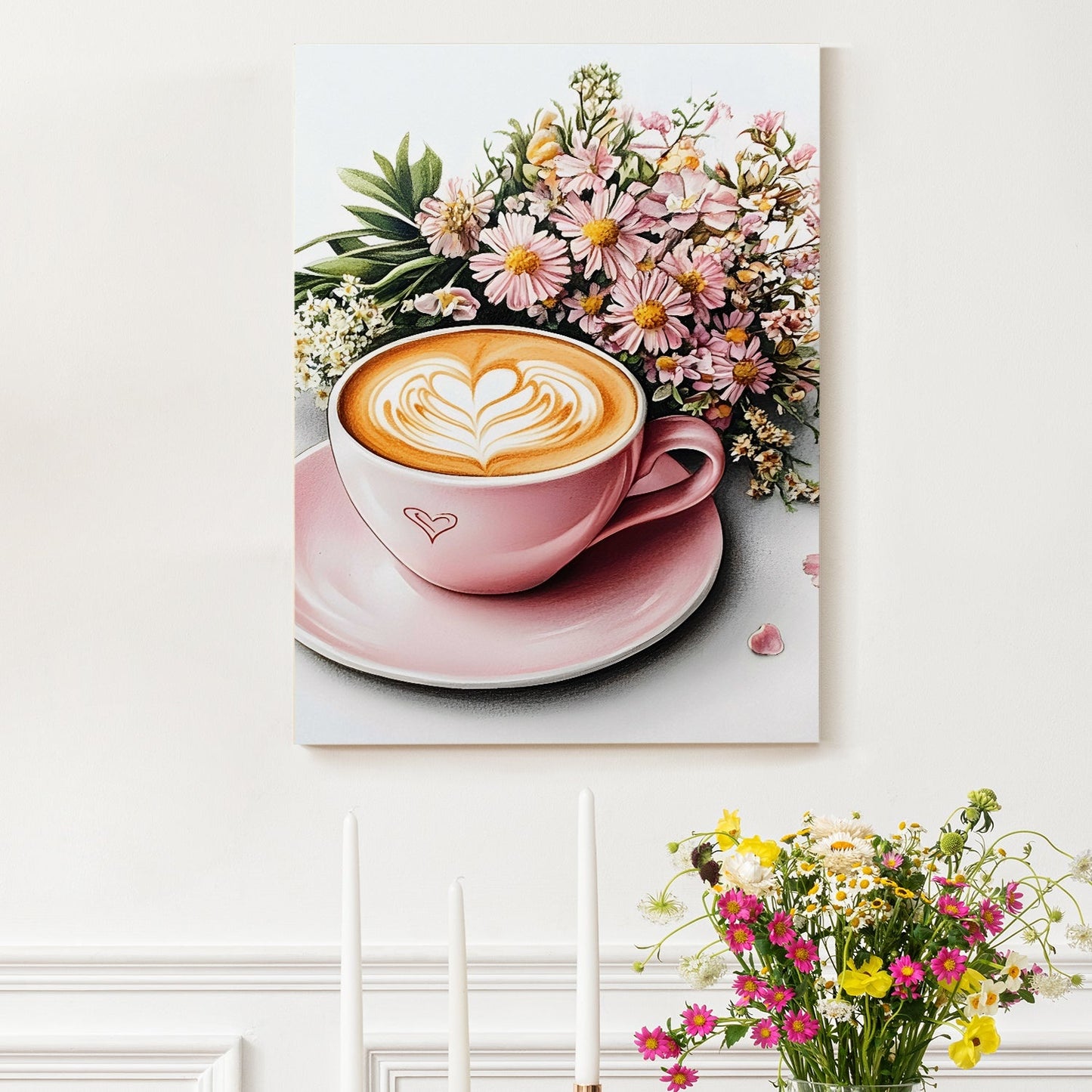 Blush Café Elegance Canvas Wall Art for Kitchen & Dining Décor