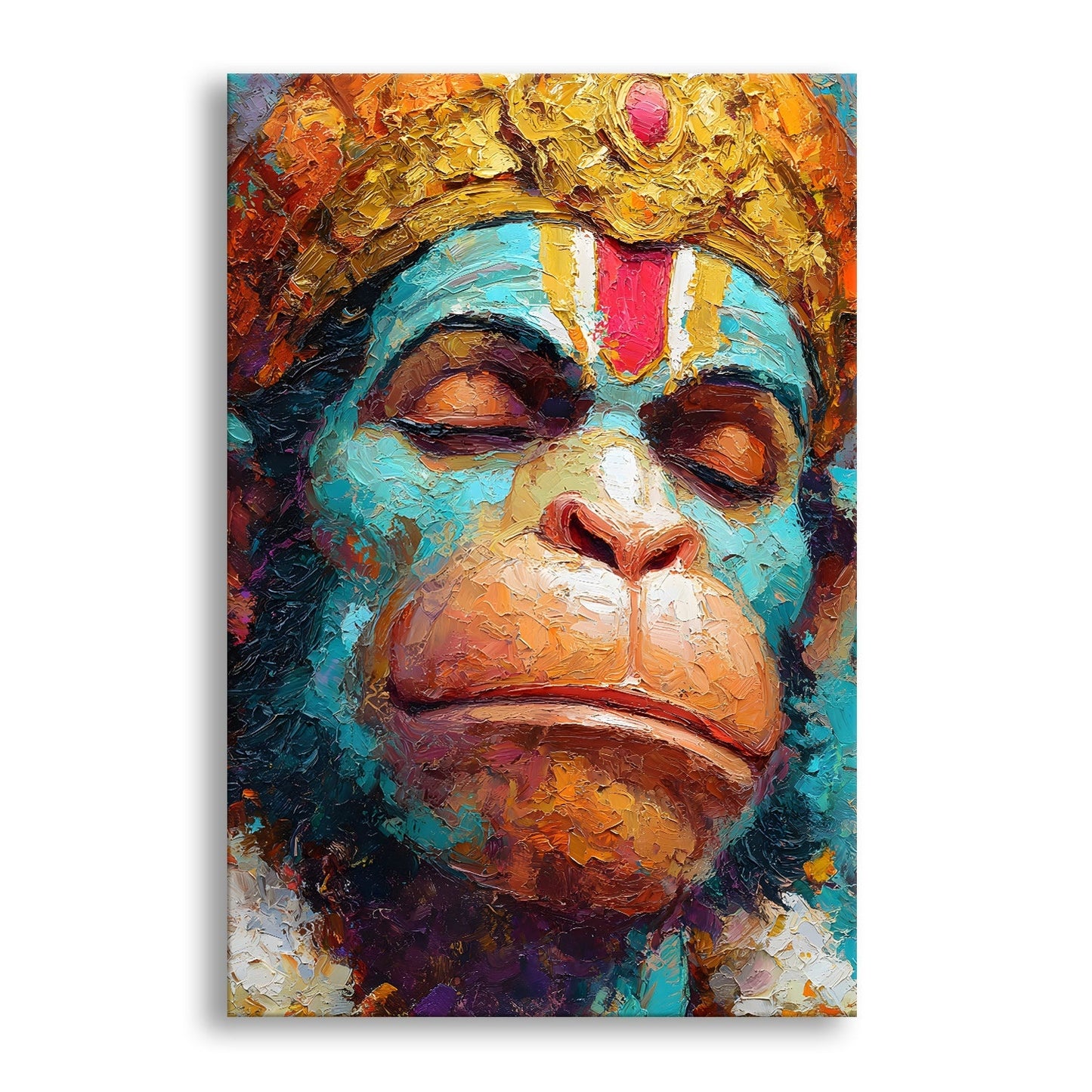 Lord Hanuman Devotional Canvas Wall Art Painting for Home Décor