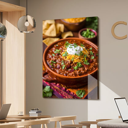 Hearty Chili Con Carne Wall Art – Tex-Mex Kitchen Canvas Decor