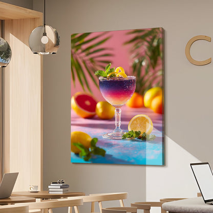 Vibrant Tropical Cocktail Canvas Wall Art for Kitchen & Bar