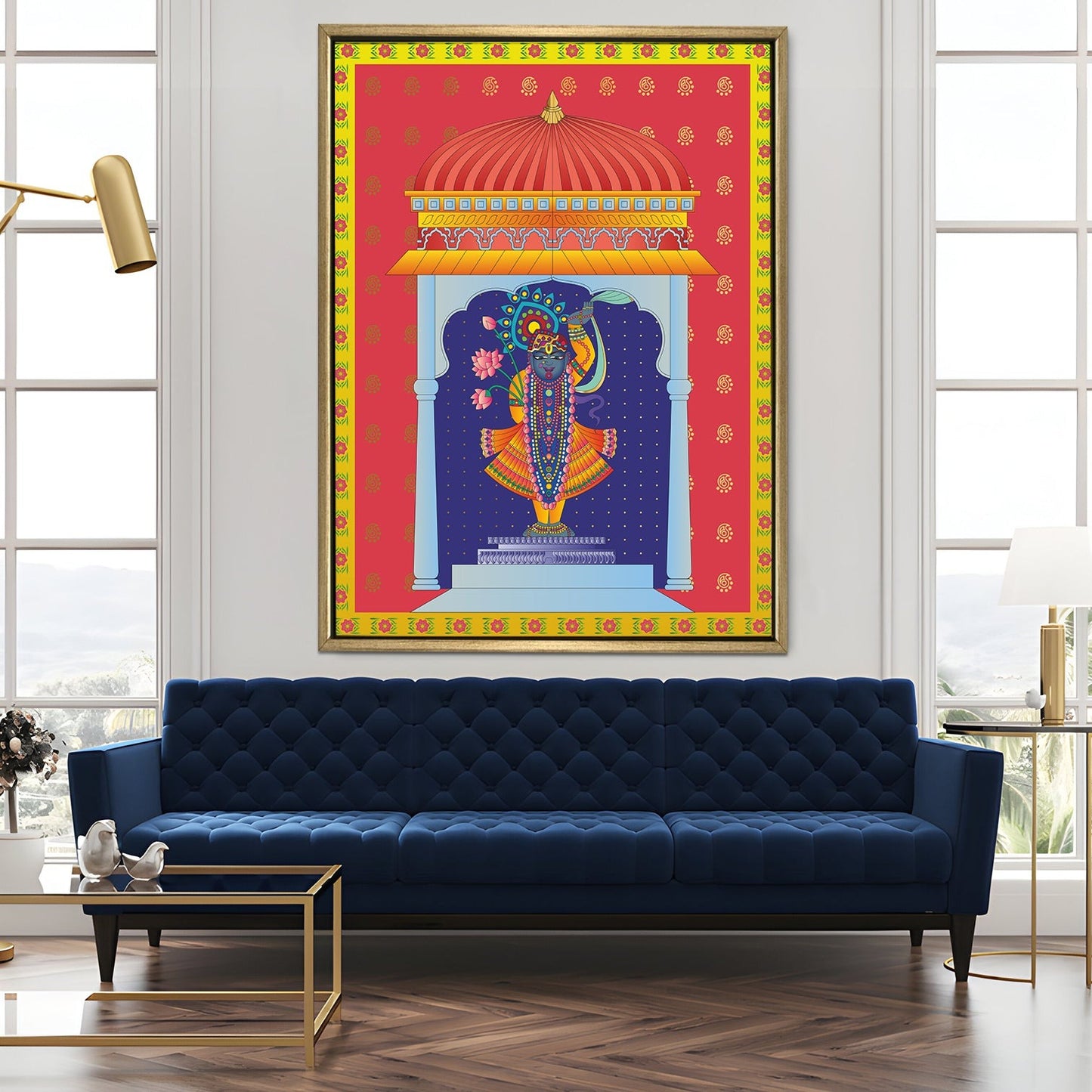Shreenathji Pichwai Canvas Wall Art Traditional Indian Home Decor