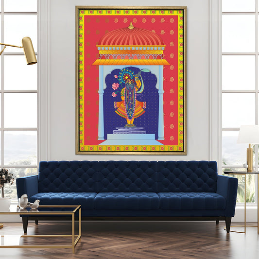 Shreenathji Pichwai Canvas Wall Art Traditional Indian Home Decor
