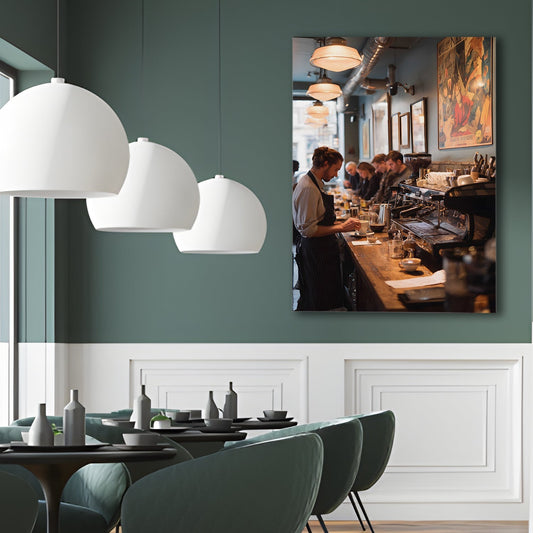 Espresso Bar Urban Café Canvas Wall Art for Kitchen & Dining