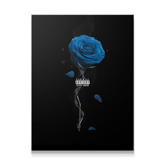 Blue Rose Canvas Wall Art for Home Decor