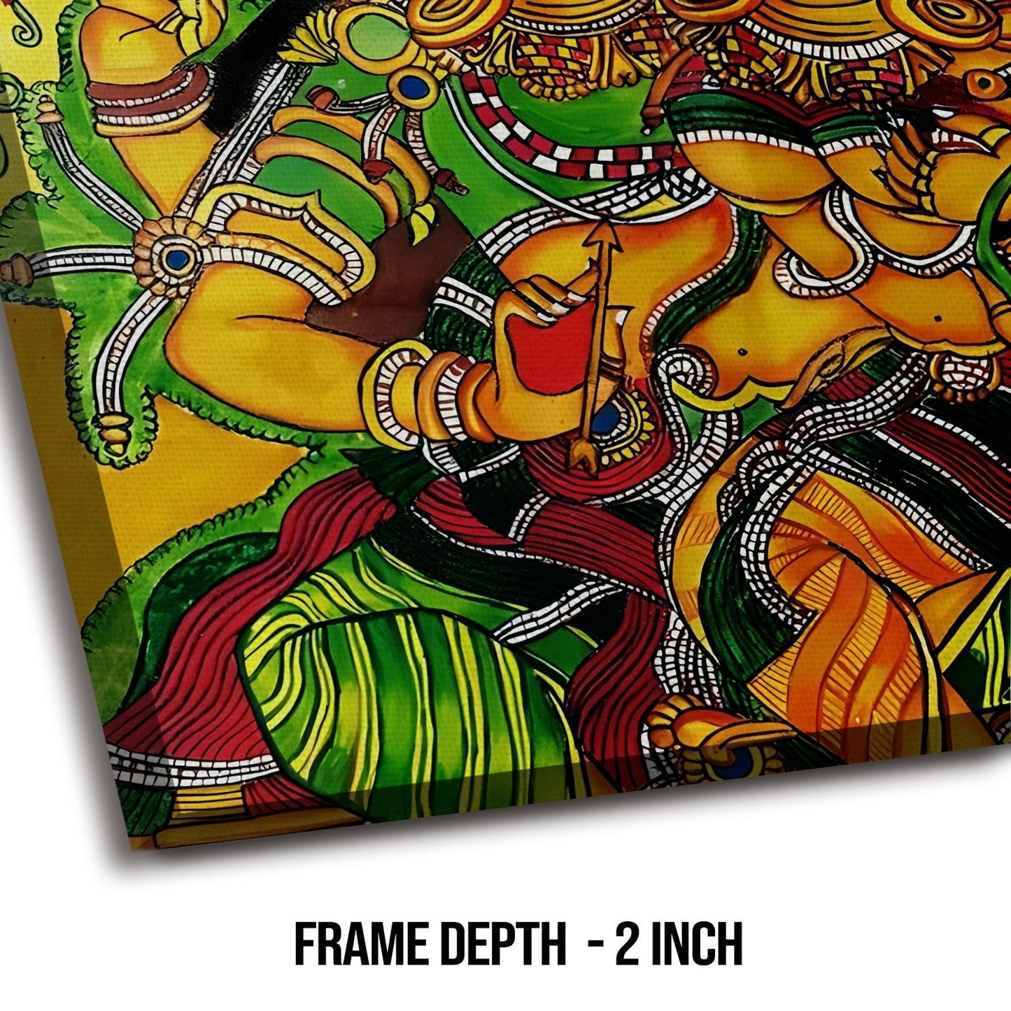 Traditional Kerala Mural Art Canvas Painting for Elegant Décor