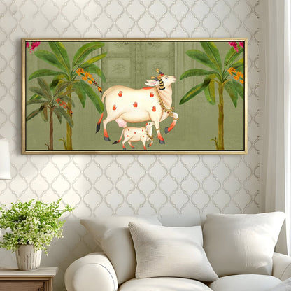 Traditional Indian Pichwai Canvas Wall Art Painting for Home Decor