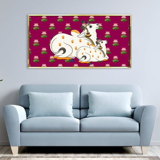 Traditional Indian Pichwai Canvas Wall Art Painting for Home Decor