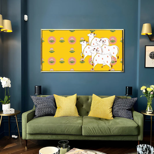 Traditional Indian Pichwai Canvas Wall Art Painting for Home Decor