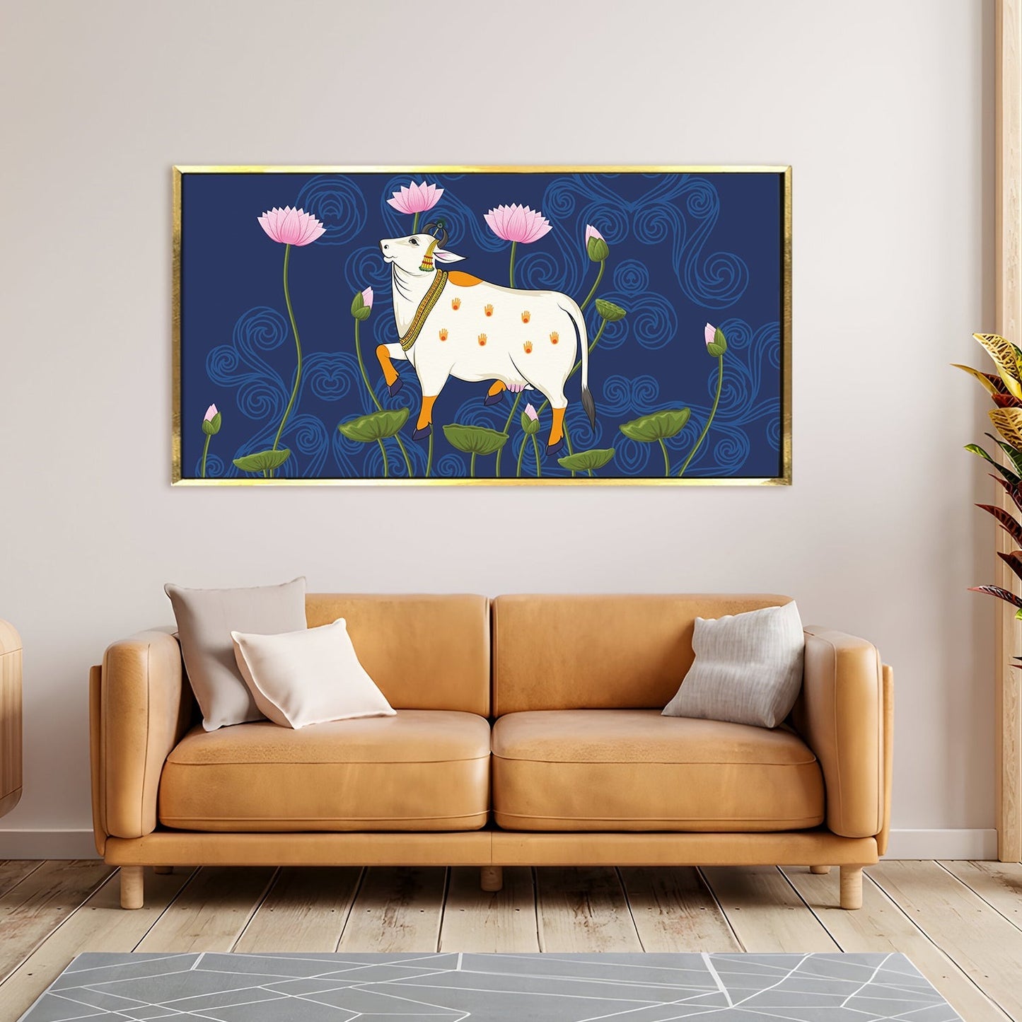 Traditional Indian Pichwai Canvas Wall Art Painting for Home Decor