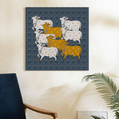 Indian Traditional Pichwai Canvas Wall Art Painting for Home Decor