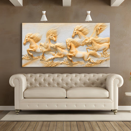 7 Running Horses Vastu Canvas Paintings