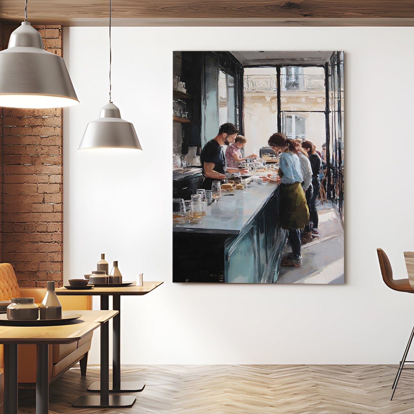 Modern Café Bar Wall Art – Contemporary Kitchen Canvas Decor