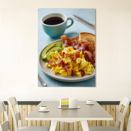 Classic American Breakfast Wall Art – Cozy Kitchen Diner Canvas