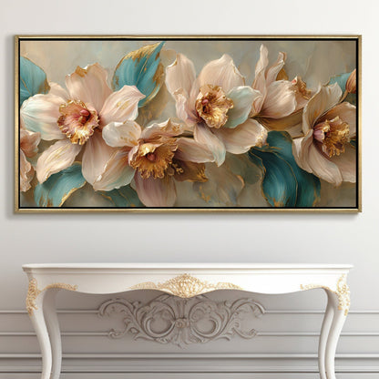 Cattleya Orchid Style Flower Wall Art Elegant Floral Canvas Decor