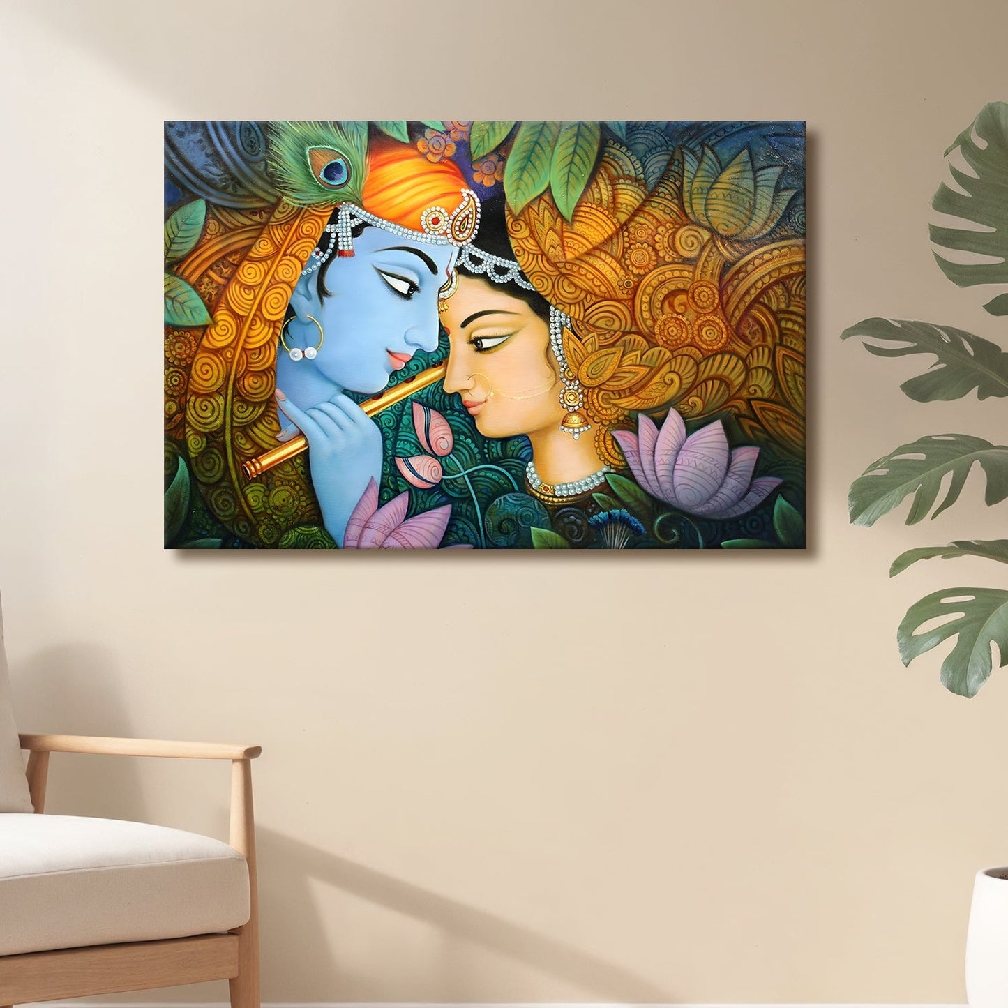 Radha Krishna Serene Harmony Canvas Wall Art for Home Décor