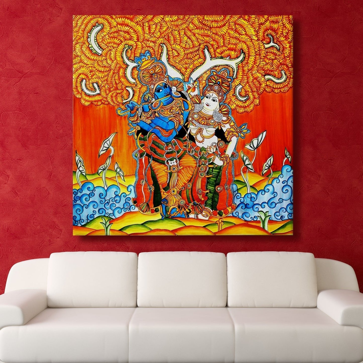 Traditional Kerala Mural Wall Art for Elegant Home Décor