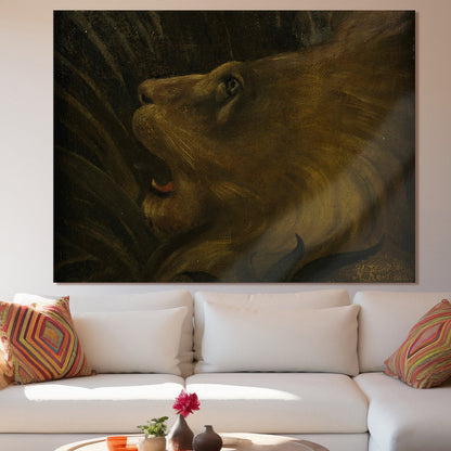 Head of a Lion Henri Rousseau Painting Canvas Wall Art Decor