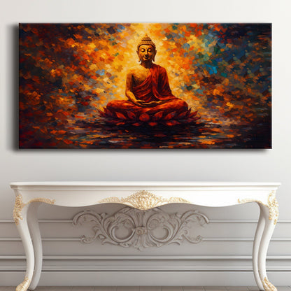 Lord Buddha Canvas Painting for Calm & Spiritual Home Décor