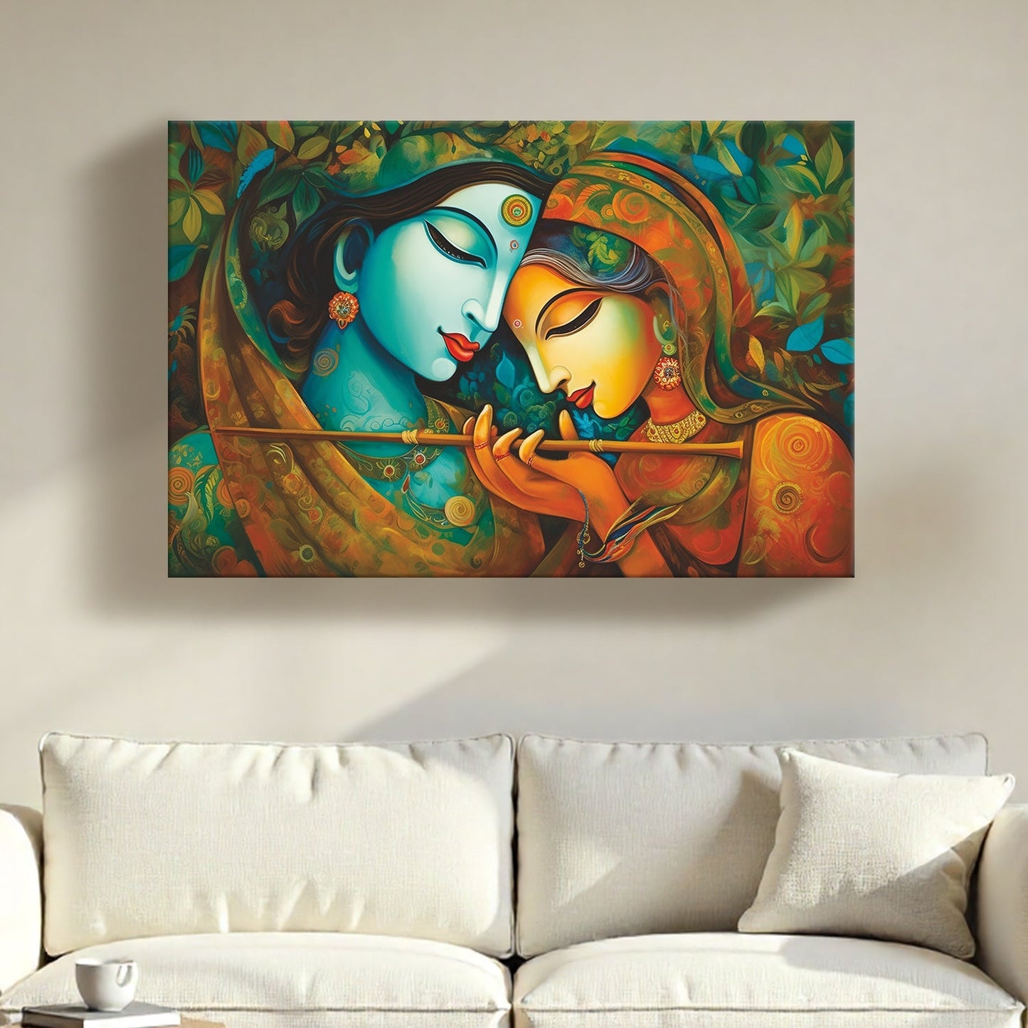Radha Krishna Divine Grace Canvas Wall Art for Home Décor