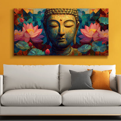 Elegant Lord Buddha Canvas Painting for Serene Home Décor