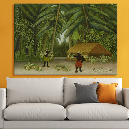 Banana Harvest Henri Rousseau Painting Canvas Wall Art Decor