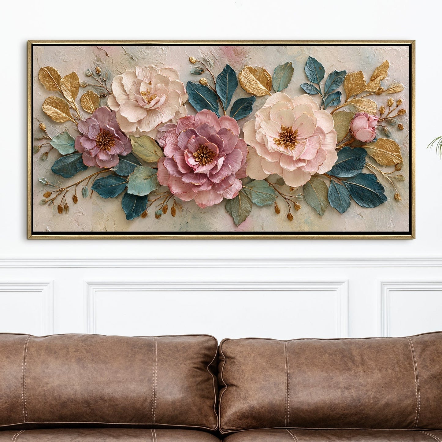 Elegant Pastel Peonies Luxury Floral Canvas Wall Art for Home Decor