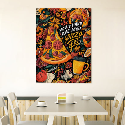 Funky Pop Art Pizza Wall Art – Colorful Food Poster Canvas