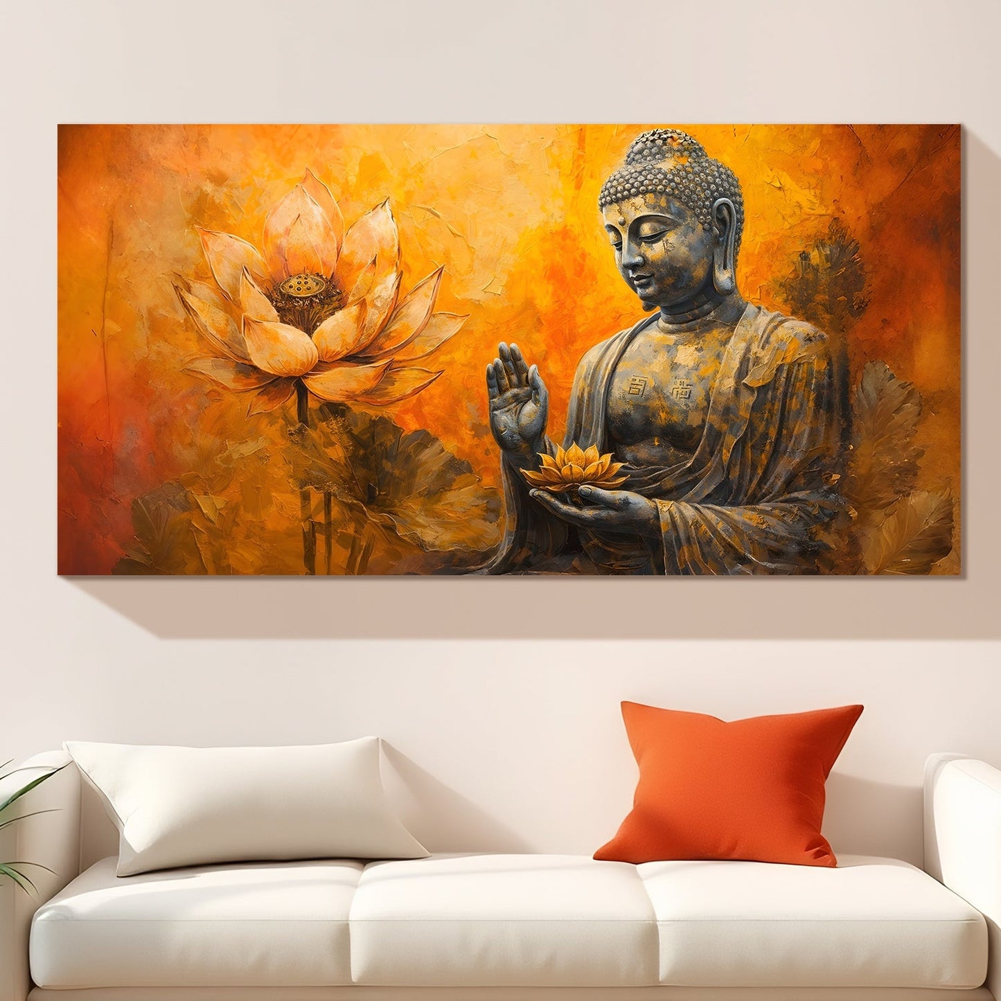 Modern Lord Buddha Canvas Painting for Serene Home Décor