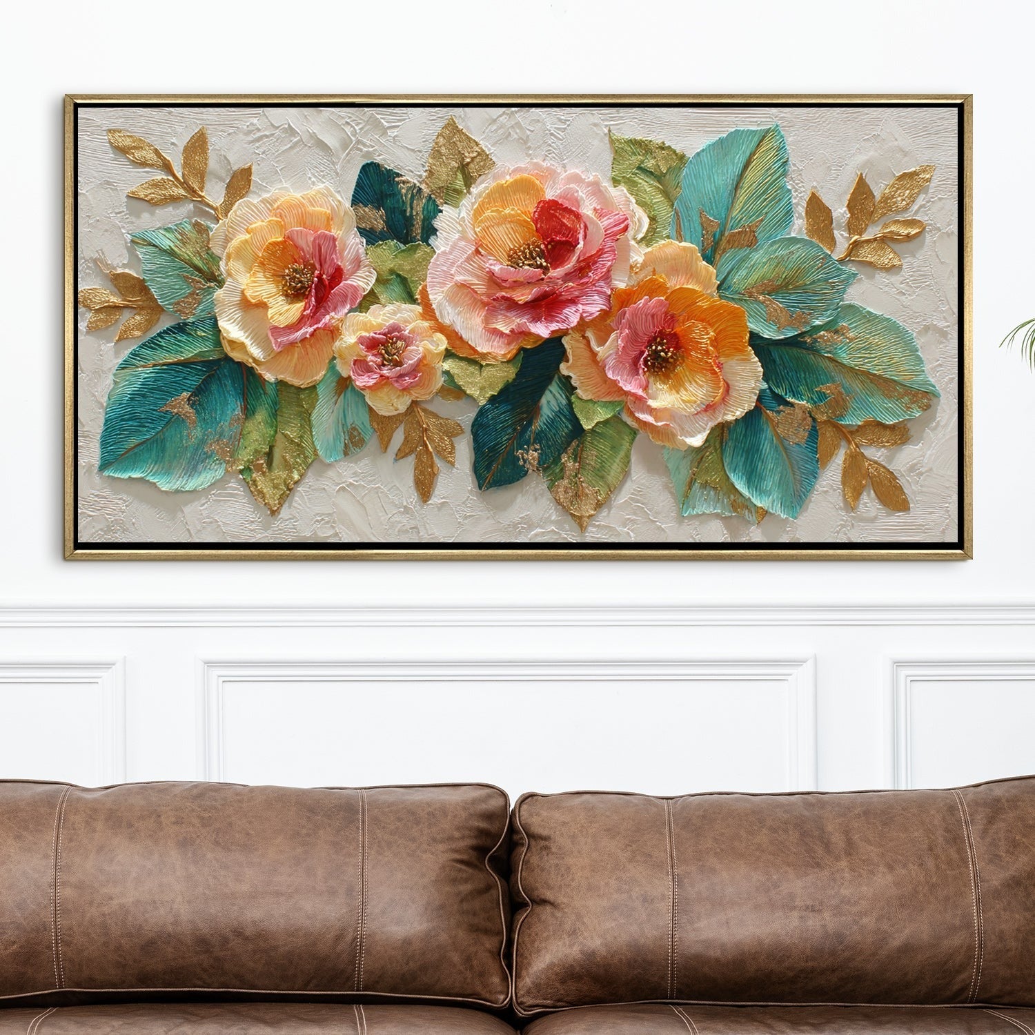 Luxury Peony Style Floral Wall Art