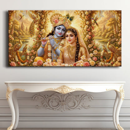 Radha Krishna Divine Harmony Canvas Wall Art Painting for Home