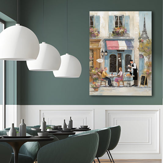 Parisian Café Wall Art – Elegant Street Bistro Canvas Decor