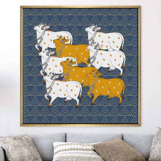 Indian Traditional Pichwai Canvas Wall Art Painting for Home Decor