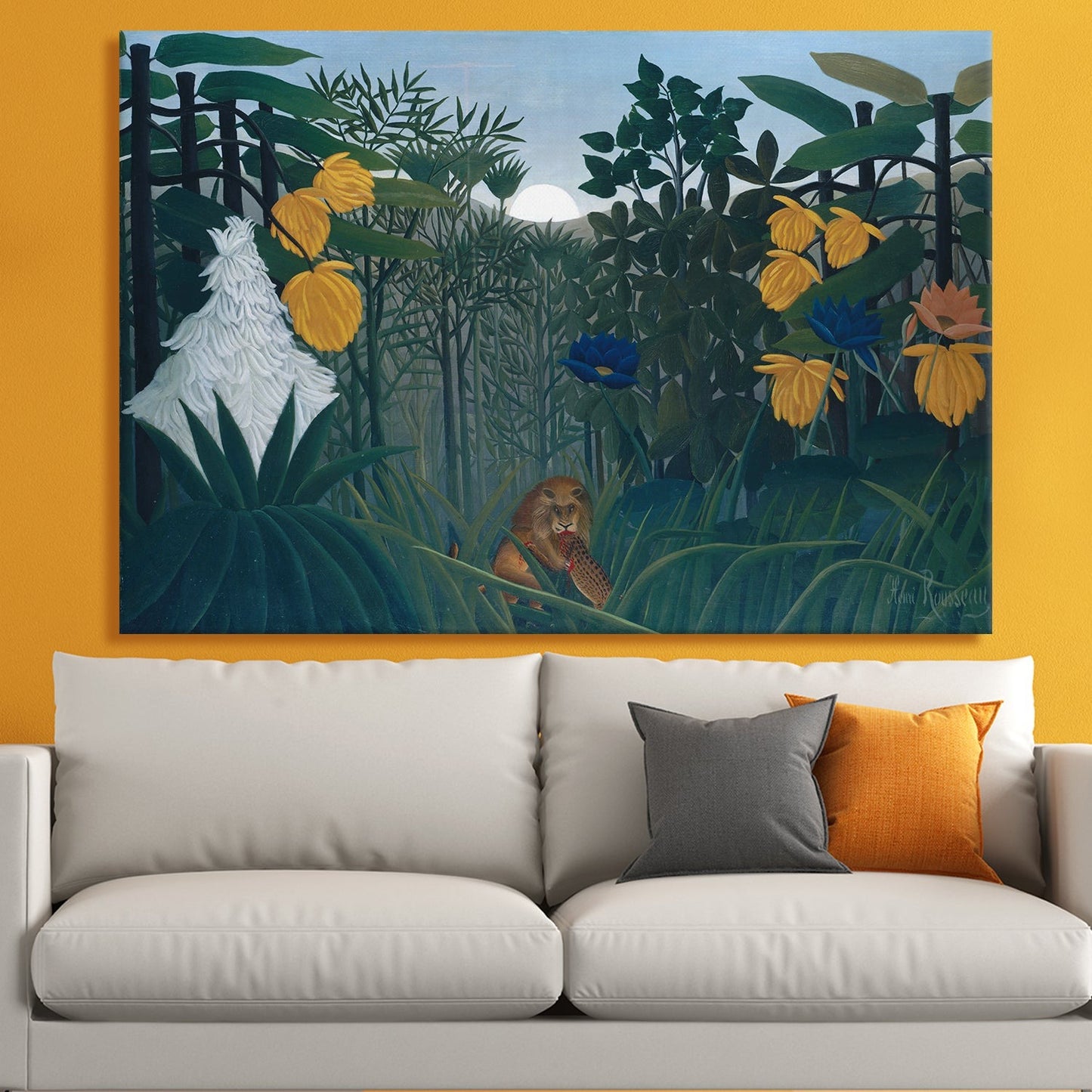 The Repast of the Lion Henri Rousseau Painting Canvas Wall Art