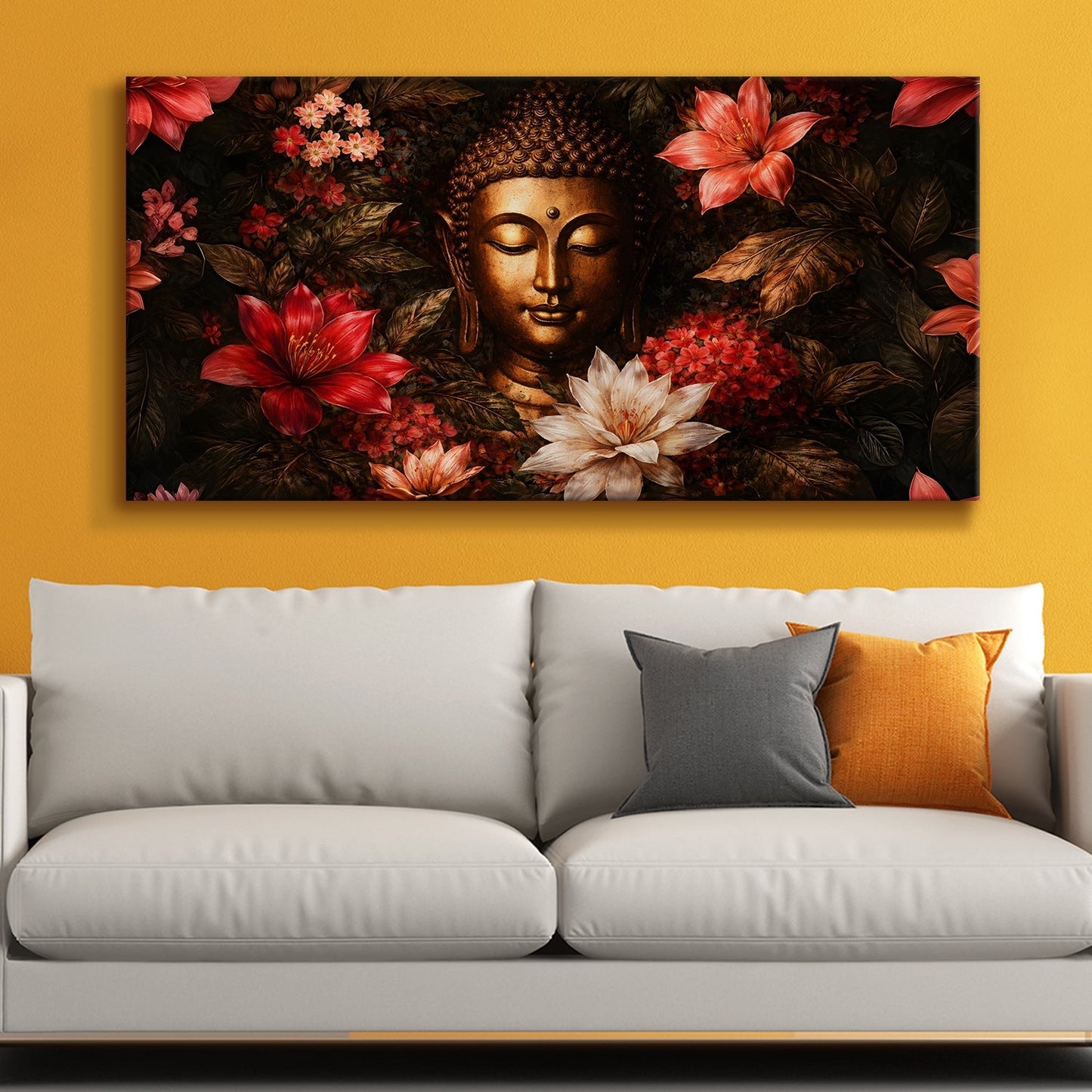 Lord Buddha Canvas Painting for Peaceful Spiritual Home Décor