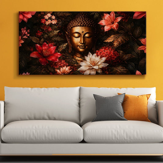 Lord Buddha Canvas Painting for Peaceful Spiritual Home Décor