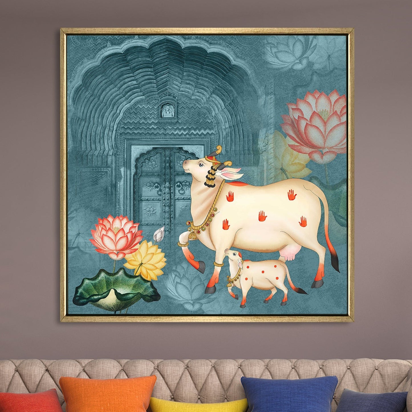 Traditional Indian Pichwai Canvas Wall Art Painting Home Decor