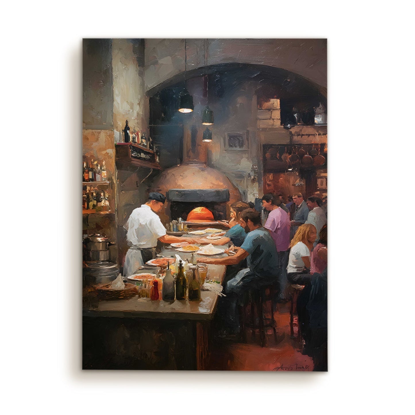 Rustic Italian Pizzeria Wall Art – Vintage Kitchen & Café Canvas