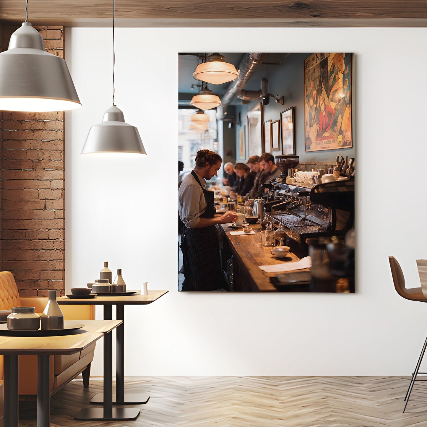 Espresso Bar Urban Café Canvas Wall Art for Kitchen & Dining