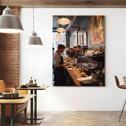 Espresso Bar Urban Café Canvas Wall Art for Kitchen & Dining