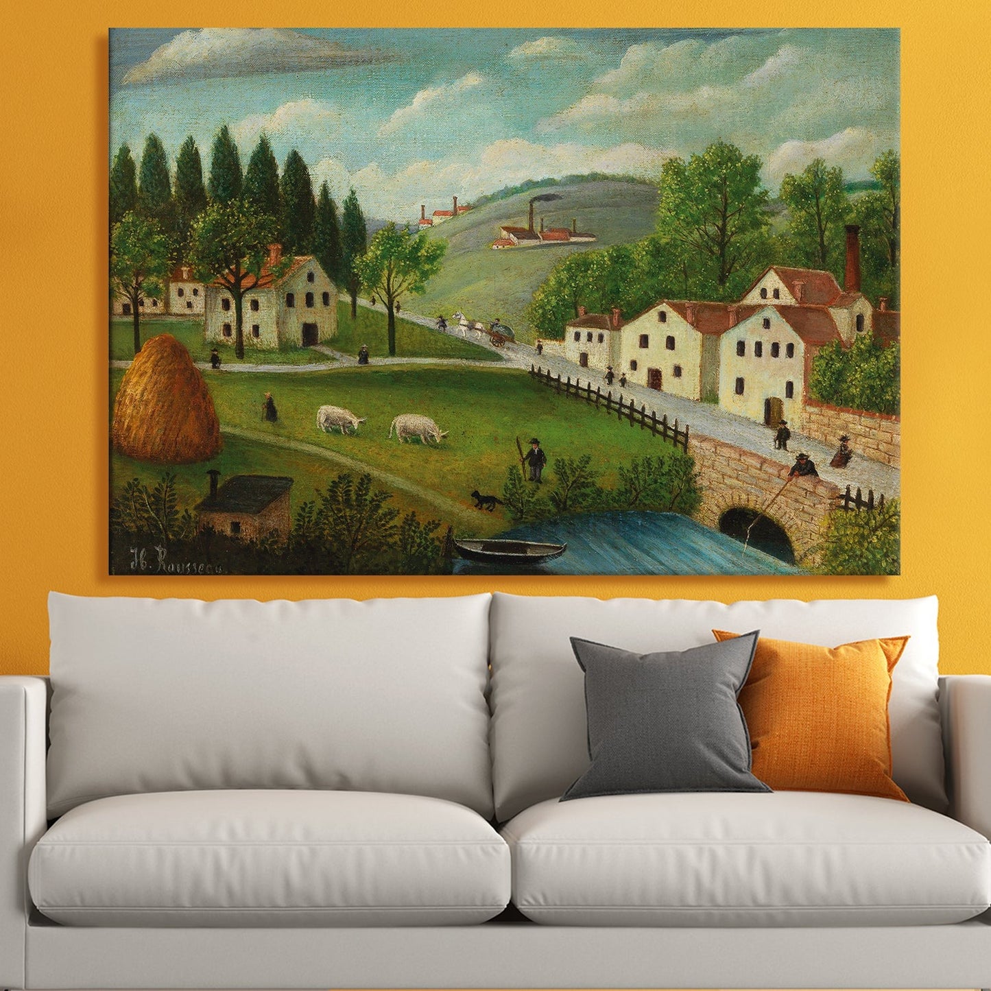 View of Malakoff Henri Rousseau Painting Canvas Wall Art Decor