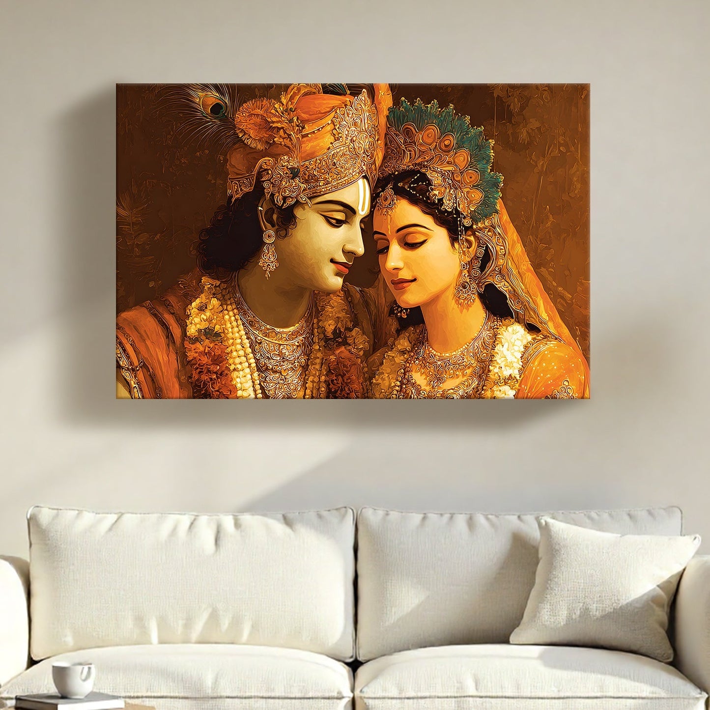 Radha Krishna Divine Love Canvas Wall Art for Home Décor