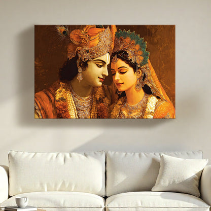 Radha Krishna Divine Love Canvas Wall Art for Home Décor
