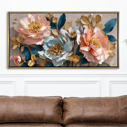 Blush Lotus Bloom Luxury Floral Canvas Wall Art for Elegant Decor